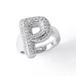 Jewelry Europe and the United States hot selling 26 English letter ring gold-plated full zircon fat letter ring rih91