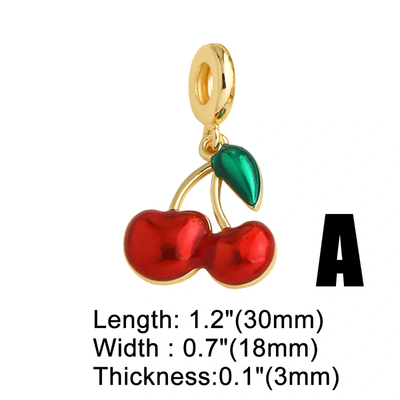 Jewelry new copper plated 18k gold oil drop fruit cherry strawberry pendant bracelet brn15 bracelet