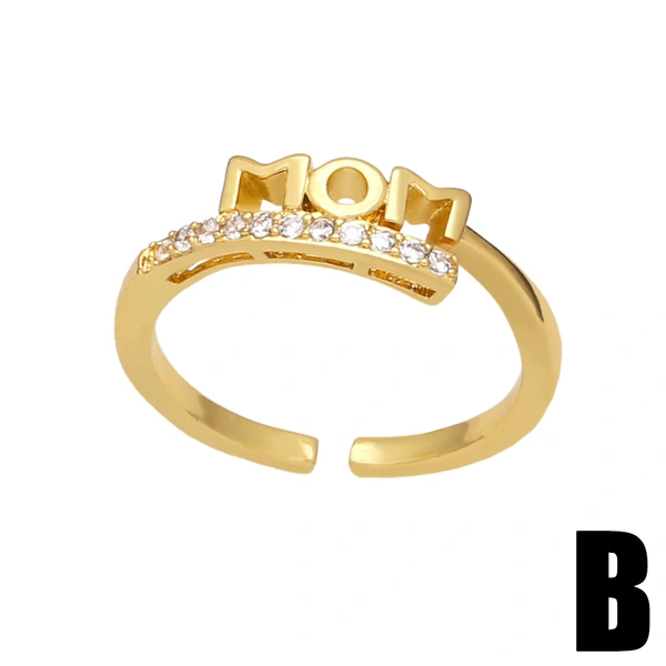 Clearance AS European and American colored zircon ring niche love love ring open ring riq51