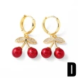 AS jewelry new oil-drip copper plated 18k gold insect rose cherry earrings earrings female eru76