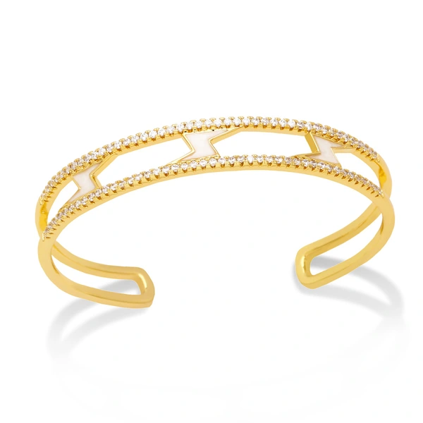 European and American jewelry simple personality double row hollow C-shaped geometric love cross lightning bracelet female brj01