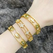 Hot selling gold-plated palm bracelet female niche design high-end flower wide version bracelet brf30