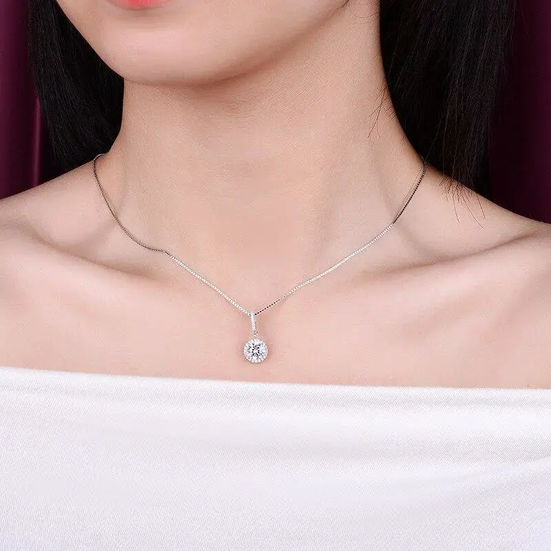 French socialite circle necklace high-end retro simple full diamond women's pendant clavicle chain (including chain)