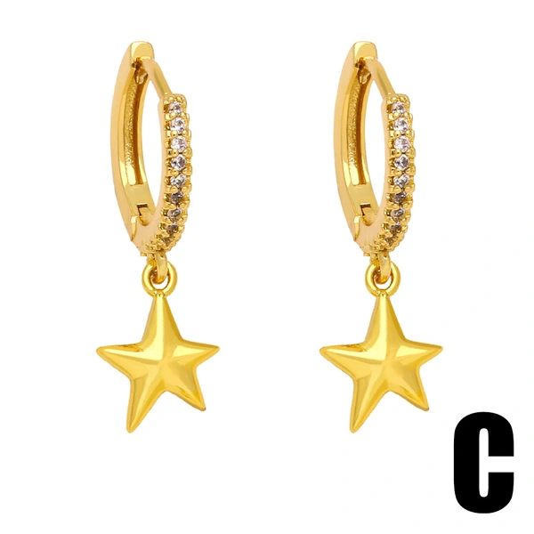 2023 trendy fairy temperament star star earrings female personality niche simple small earrings era308