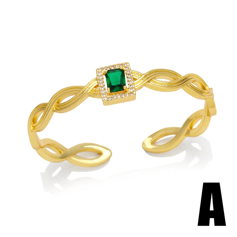 bracelet European and American style fashion geometric zircon bracelet female temperament light luxury high-end open bracelet brd58