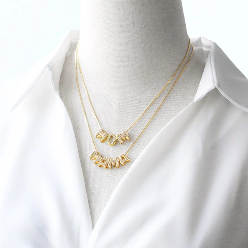 AS jewelry new English letter mom Mother's Day necklace clavicle chain female nkb109