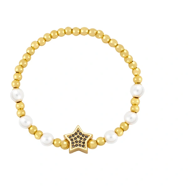 Clearance beaded star five-pointed star pearl bracelet European and American personality handmade hand jewelry bracelet female brh44