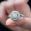 Round zircon ring female Korean style niche wedding ring TikTok live hot selling supply wholesale