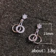 Internet celebrity earrings for women, simple earrings, new style, trendy diamond-studded, high-end circle earrings, cold style earrings