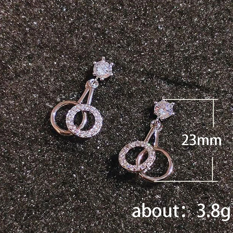 Internet celebrity earrings for women, simple earrings, new style, trendy diamond-studded, high-end circle earrings, cold style earrings