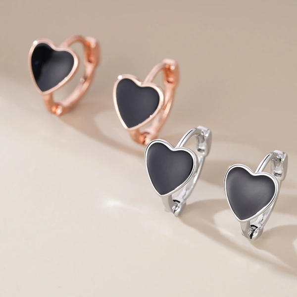  Commuting sweet cool love heart drop oil earrings women exquisite daily matching earrings fashionable sweet popular style