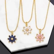 Fashion high-end exquisite light luxury zircon flower necklace female European and American choker chrysanthemum clavicle chain nkb371