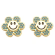 Clearance flower smiley face earrings female earrings European and American niche design fashion diamond sunflower earrings era101