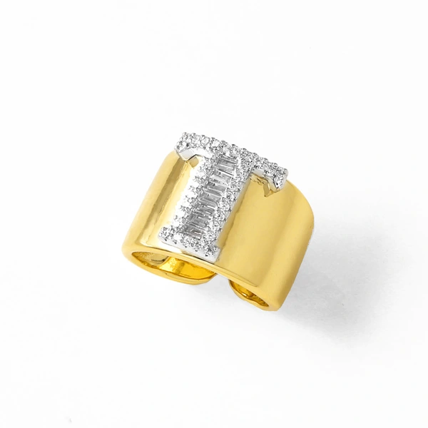 AS jewelry European and American hot-selling gold-plated glossy white K26 English letter ring ring rir75 ring