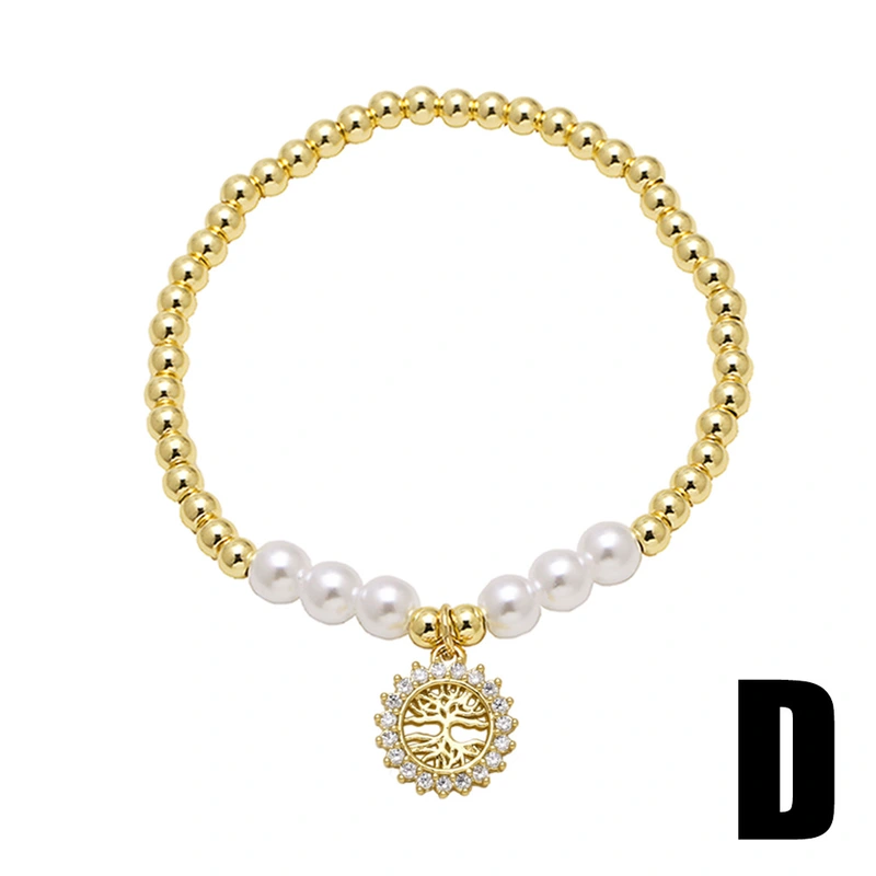 AS jewelry hot selling pearl bracelet zircon tree of life pendant bracelet hand jewelry female bra48