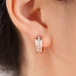 Japanese and Korean new attendance earrings for women hollow inlaid zircon jewelry ladies elegant sweet fashion jewelry
