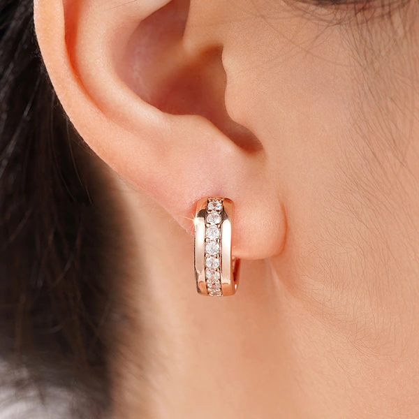 Japanese and Korean new attendance earrings for women hollow inlaid zircon jewelry ladies elegant sweet fashion jewelry