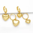 European and American hot selling golden peach heart earrings simple fashion retro love heart shaped earrings ear buckle erv30