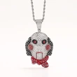 European and American hip-hop jewelry fun horror chainsaw doll trend pendant men's copper inlaid zircon punk exaggerated necklace