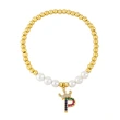 26 English letters bracelet female European and American copper beads pearl elastic bracelet fashion crown letter bracelet brf80