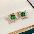Spring new style small fresh floral earrings copper gold-plated zircon earrings hot selling earrings