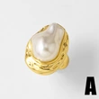 AS jewelry irregular pearl copper plated 18k open ring ring riq76 ring