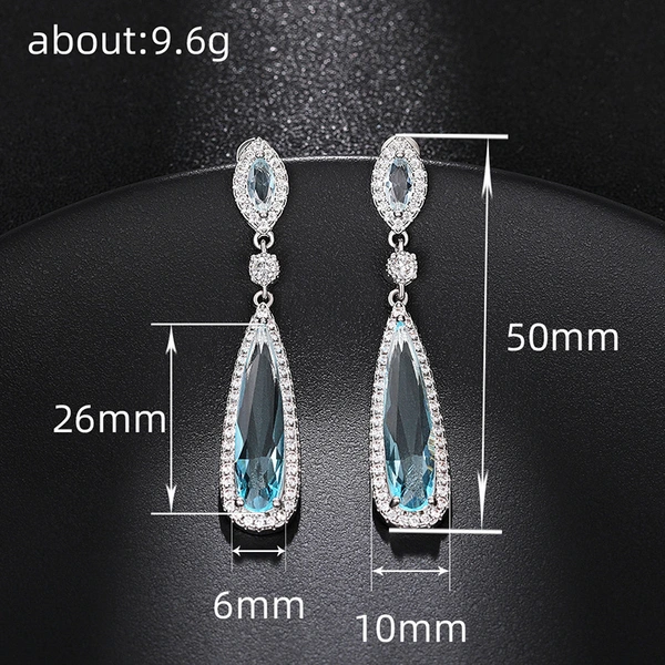 European and American fashion luxury earrings temperament water drop trend net red earrings long Korean slim earrings for women