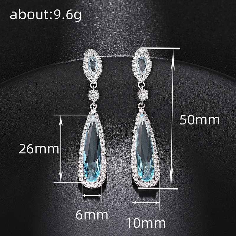 European and American fashion luxury earrings temperament water drop trend net red earrings long Korean slim earrings for women