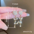  European and American rose earrings for women, fashionable and exquisite inlaid zircon earrings, shiny and elegant