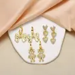 AS jewelry European and American simple fashion love bear bow pendant earrings female gold-plated earrings ers86