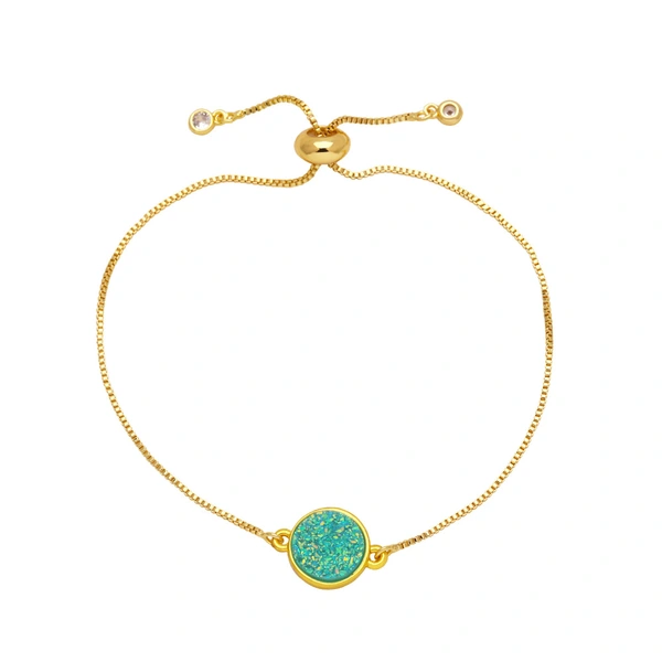 European and American style round bracelet niche design high-end copper plated 18k gold hand jewelry bracelet female brc55