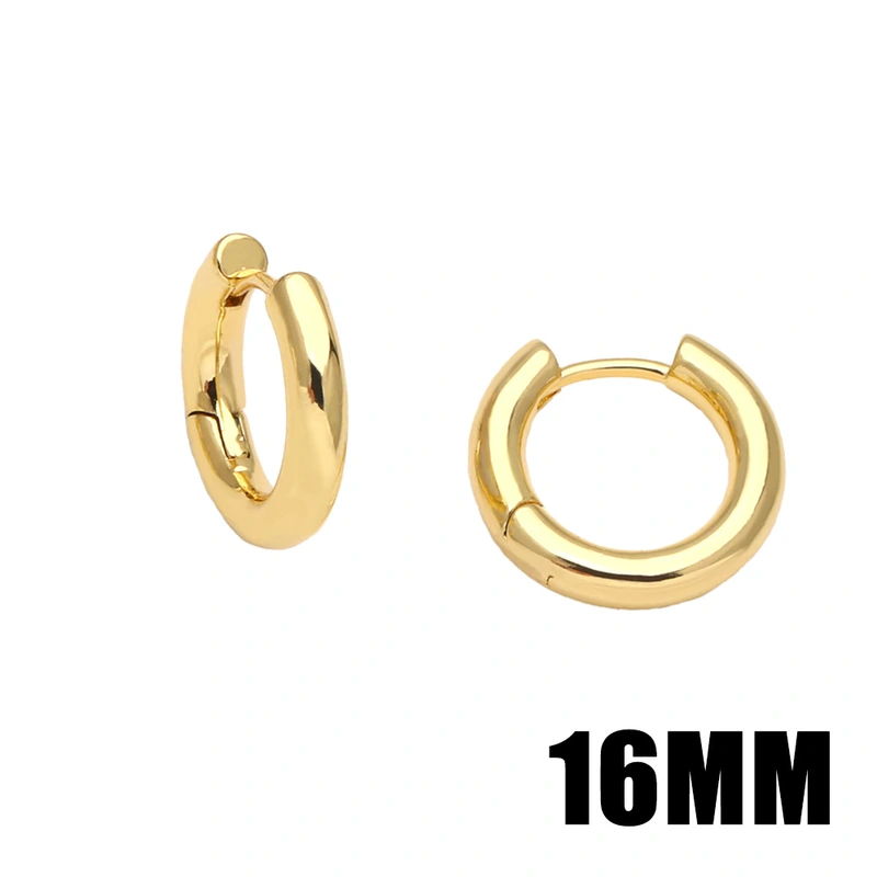 New style earrings simple geometric circle ear buckle copper plated 18K gold European and American style earrings female era085