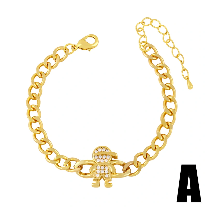 Clearance European and American Cuban chain bracelet niche design style star moon splicing bracelet female bre30