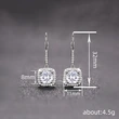 New hot-selling square earrings for women, geometric light luxury, shiny zircon jewelry, elegant temperament jewelry