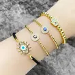 AS jewelry European and American Bohemian blue eye bracelet female gold-plated zircon palm jewelry brj12
