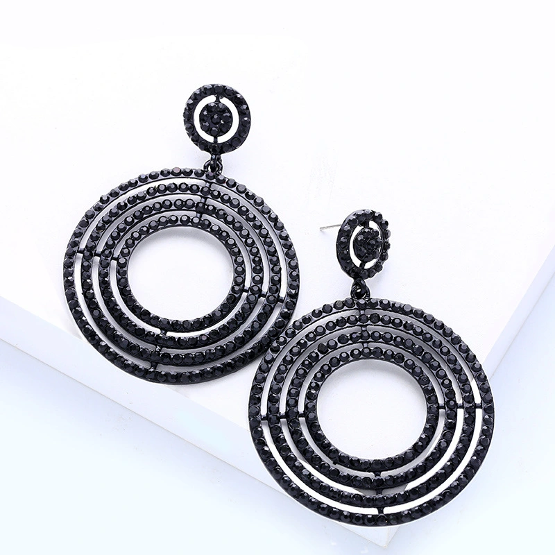 AS jewelry European and American wedding women's earrings circle crystal temperament all-match earrings earrings erm26