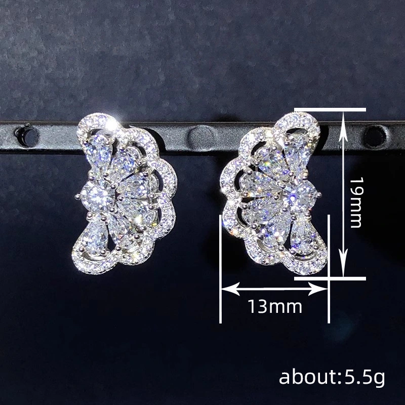 Petal gentle water drop flower earrings for women, elegant temperament, ladylike matching with delicate fragrance style