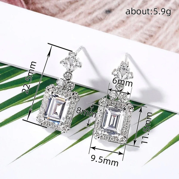  Korean exquisite zircon micro-inlaid earrings, super shiny, everyday versatile, light luxury high-end earrings source manufacturer