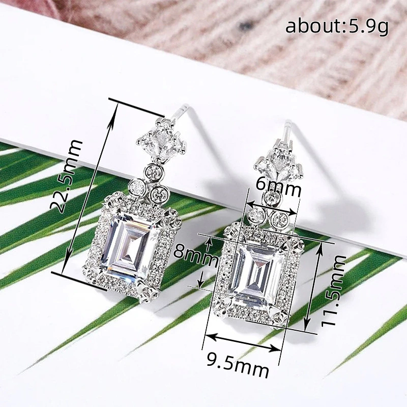  Korean exquisite zircon micro-inlaid earrings, super shiny, everyday versatile, light luxury high-end earrings source manufacturer