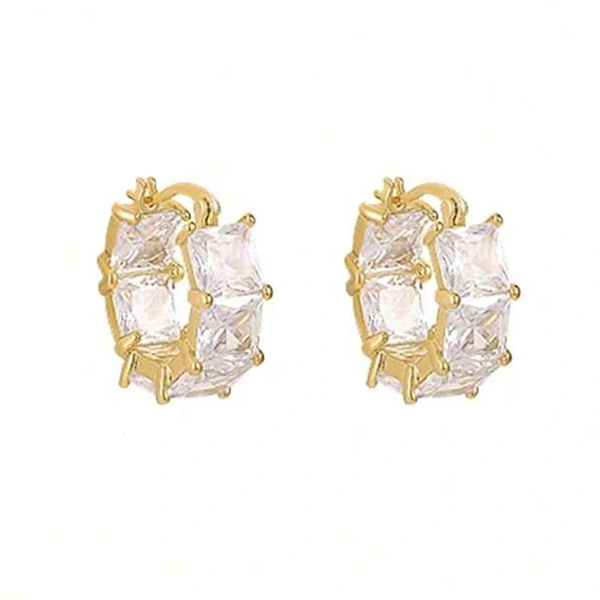 Daily commuting light luxury style earrings for women four claw inlaid zircon jewelry high-end dress accessories jewelry