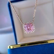 Pink square ring necklace classic high-end luxury ring necklace set evening party high-end accessories