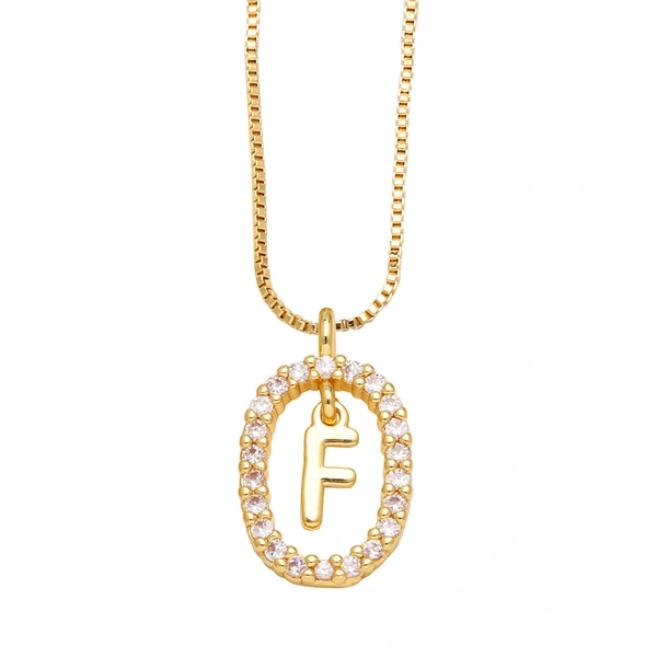 AS jewelry new style inlaid zircon 26 English letters necklace female gold-plated clavicle chain nka019