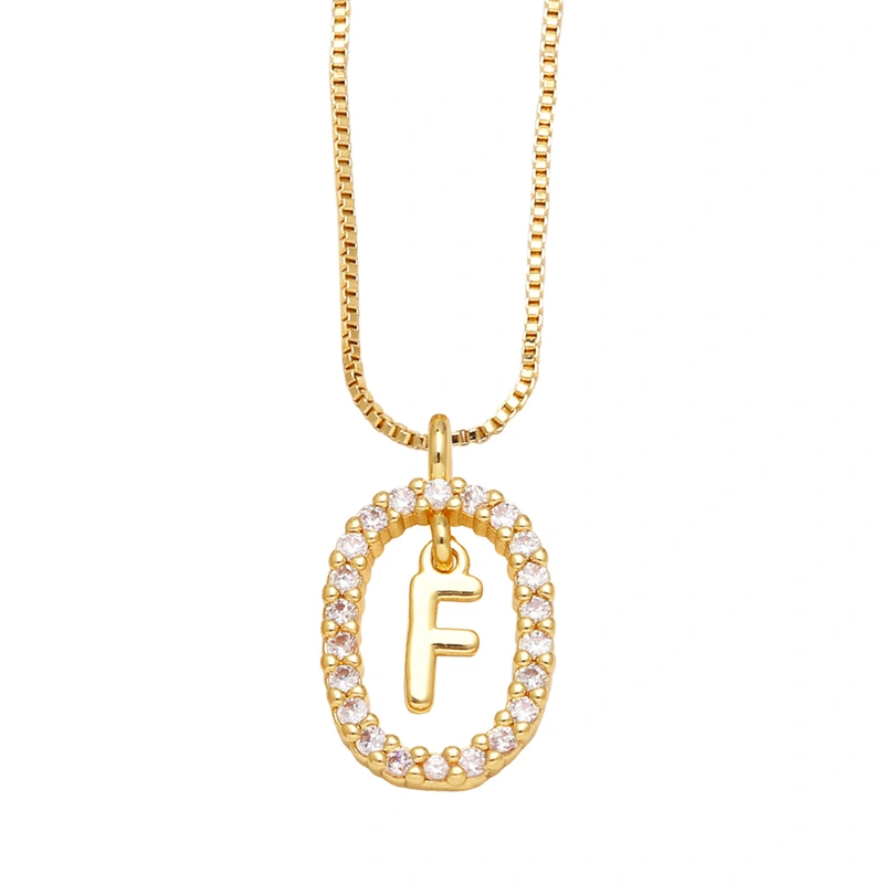 AS jewelry new style inlaid zircon 26 English letters necklace female gold-plated clavicle chain nka019