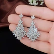 High-end heavy-duty wedding accessories European and American bride fashion evening niche earrings luxury full diamond earrings
