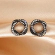  Fashionable and simple earrings for women inlaid with zircon lines wrapped earrings for daily use with shining earrings