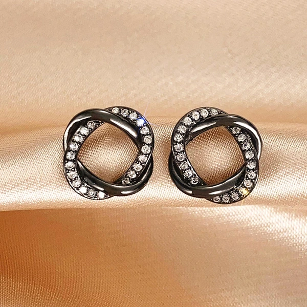  Fashionable and simple earrings for women inlaid with zircon lines wrapped earrings for daily use with shining earrings