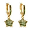 Clearance European and American five-pointed star earrings female niche design gold-plated inlaid colored zircon pendant earrings erw10