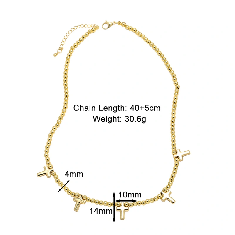 AS jewelry hot selling cross pendant necklace copper plated real gold bracelet bracelet necklace nky66