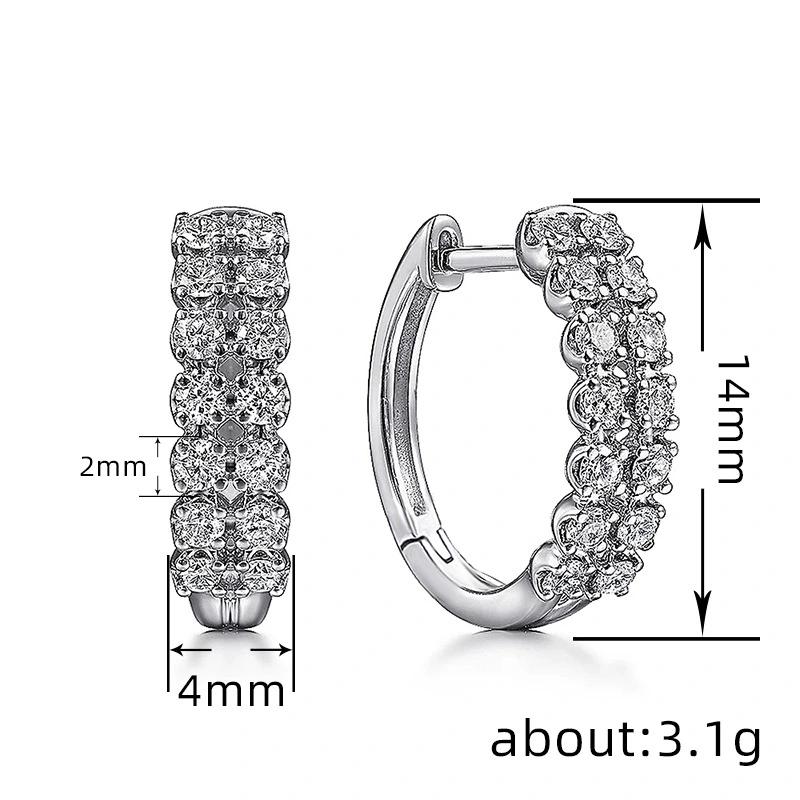 European and American simple classic earrings for women inlaid with zircon exquisite temperament jewelry daily matching earrings