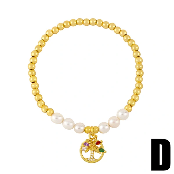 European and American new pearl bee bracelet female niche design love tree of life insect stretch bracelet bre54